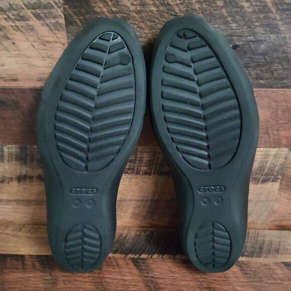 Crocs Women's Iconic Comfort Sienna Black Heel Cutout Slip on Flats Size 7 - Picture 8 of 8